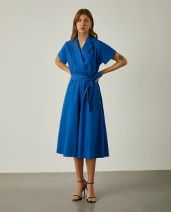 Vestido midi com decote de trespasse|LION OF PORCHES Cheap