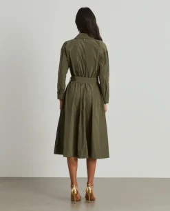 Vestido midi evasé com cinto|LION OF PORCHES Outlet