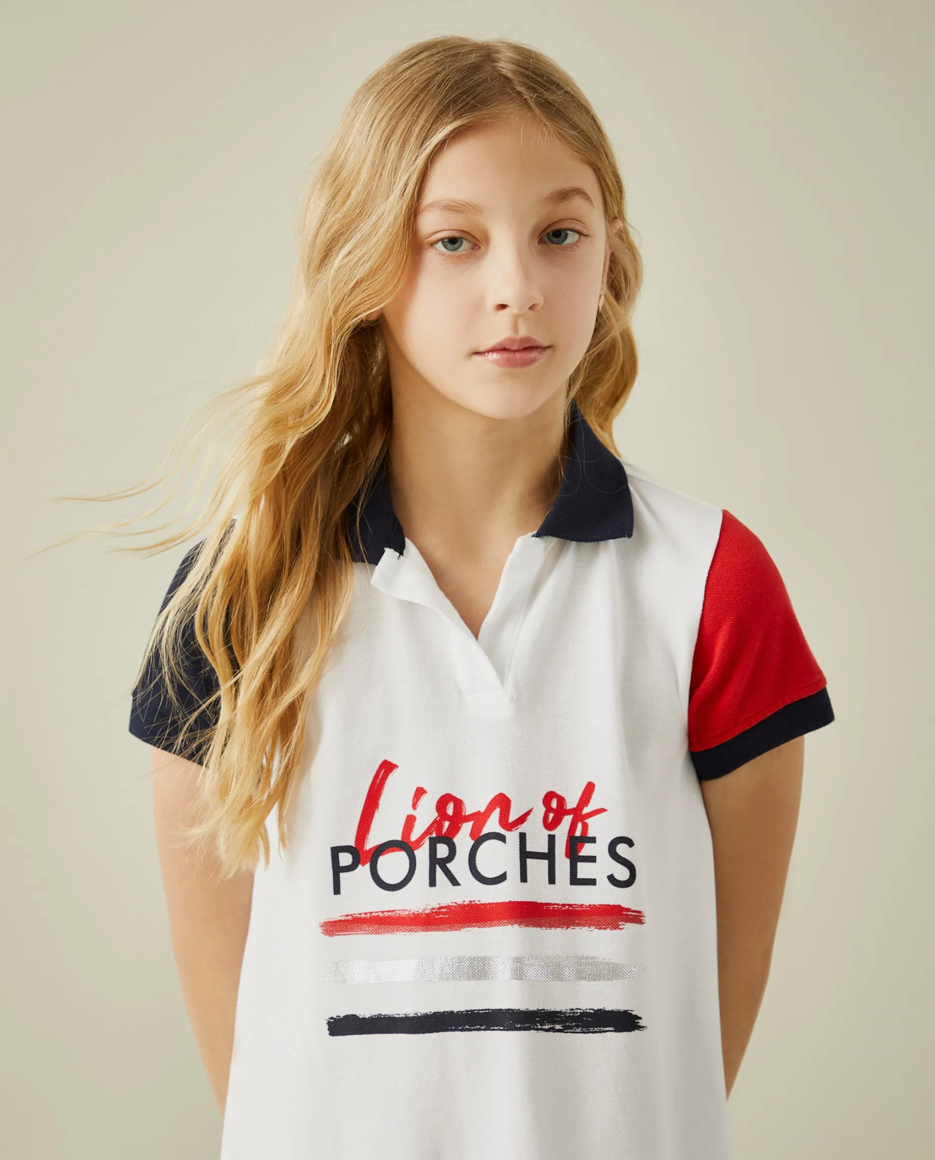 Vestido polo de manga curta com estampado|LION OF PORCHES Store