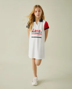 Vestido polo de manga curta com estampado|LION OF PORCHES Store