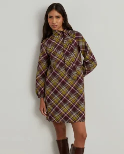Vestido tartan manga comprida|LION OF PORCHES Best Sale