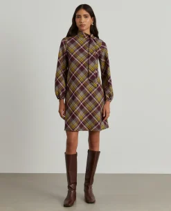 Vestido tartan manga comprida|LION OF PORCHES Best Sale