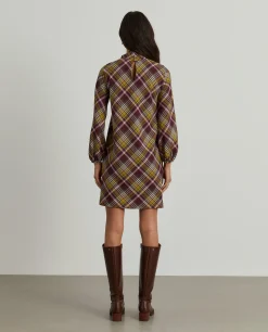 Vestido tartan manga comprida|LION OF PORCHES Best Sale