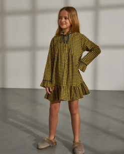 Vestido vichy com folhos|LION OF PORCHES Cheap
