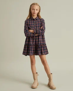 Vestido xadrez manga comprida|LION OF PORCHES Discount