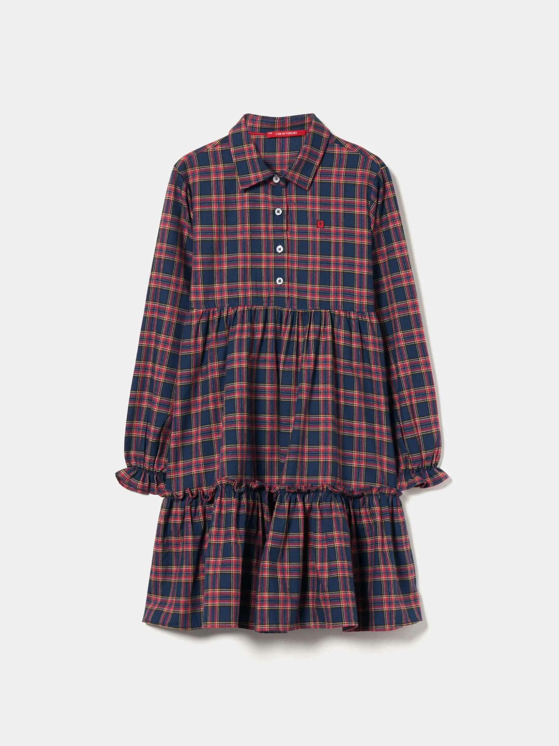 Vestido xadrez manga comprida|LION OF PORCHES Discount